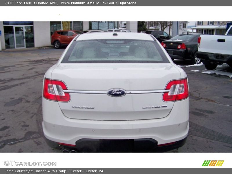 White Platinum Metallic Tri-Coat / Light Stone 2010 Ford Taurus Limited AWD
