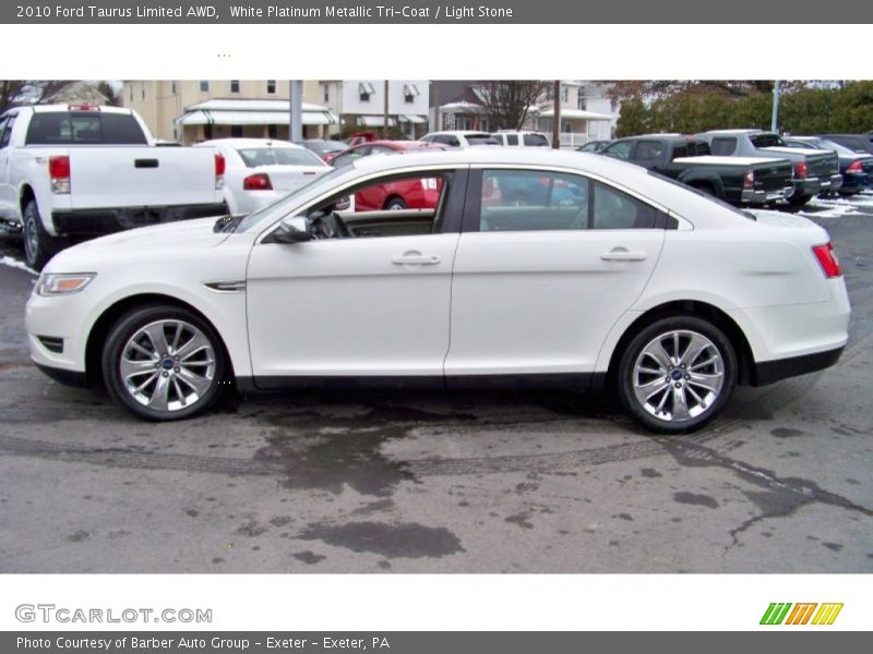 White Platinum Metallic Tri-Coat / Light Stone 2010 Ford Taurus Limited AWD