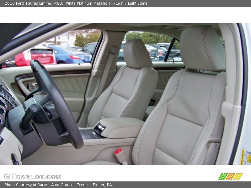 White Platinum Metallic Tri-Coat / Light Stone 2010 Ford Taurus Limited AWD