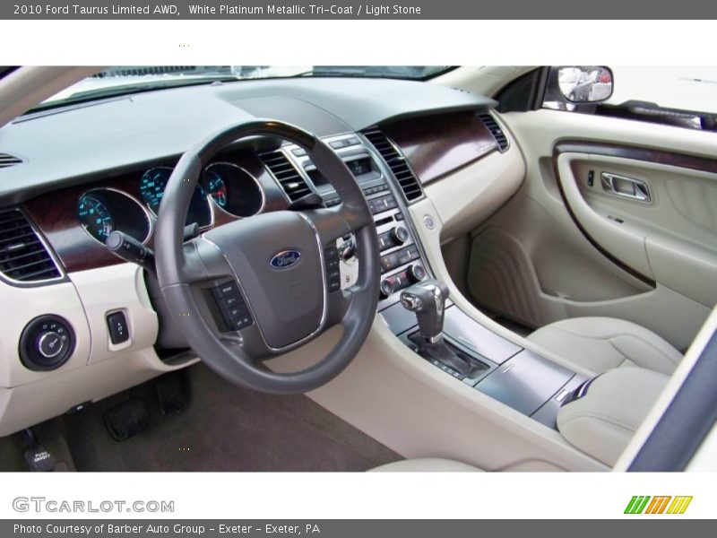 White Platinum Metallic Tri-Coat / Light Stone 2010 Ford Taurus Limited AWD