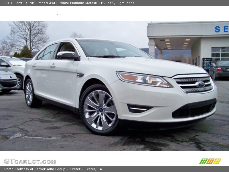 White Platinum Metallic Tri-Coat / Light Stone 2010 Ford Taurus Limited AWD