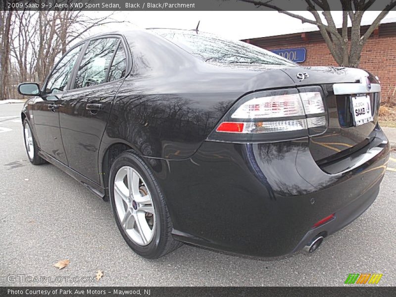 Black / Black/Parchment 2009 Saab 9-3 Aero XWD Sport Sedan