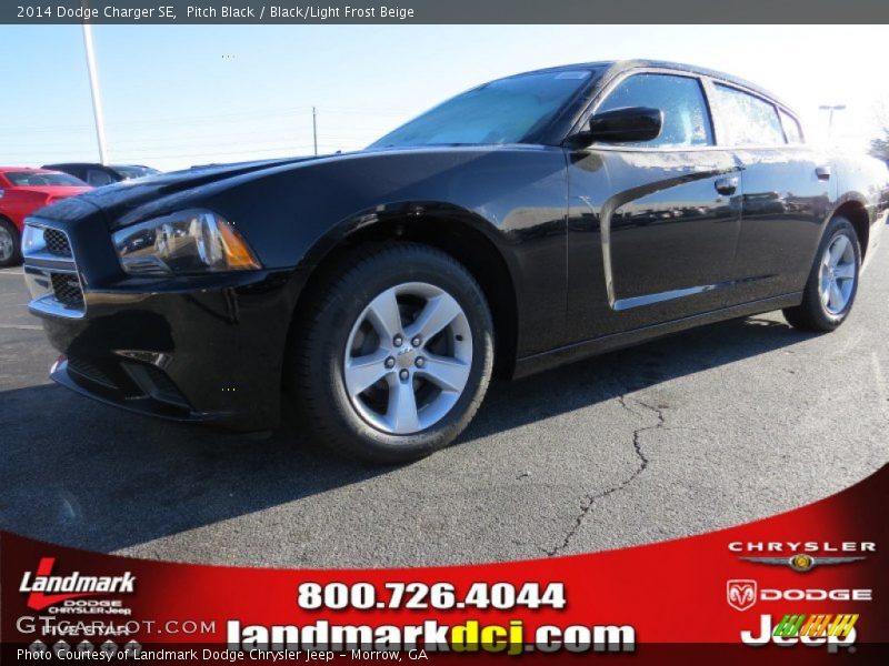 Pitch Black / Black/Light Frost Beige 2014 Dodge Charger SE