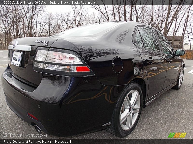 Black / Black/Parchment 2009 Saab 9-3 Aero XWD Sport Sedan