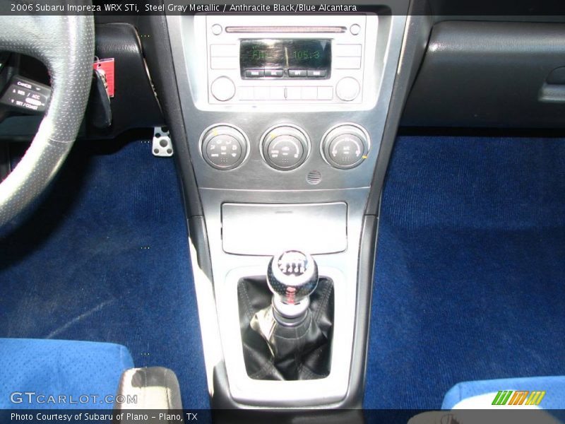 Steel Gray Metallic / Anthracite Black/Blue Alcantara 2006 Subaru Impreza WRX STi