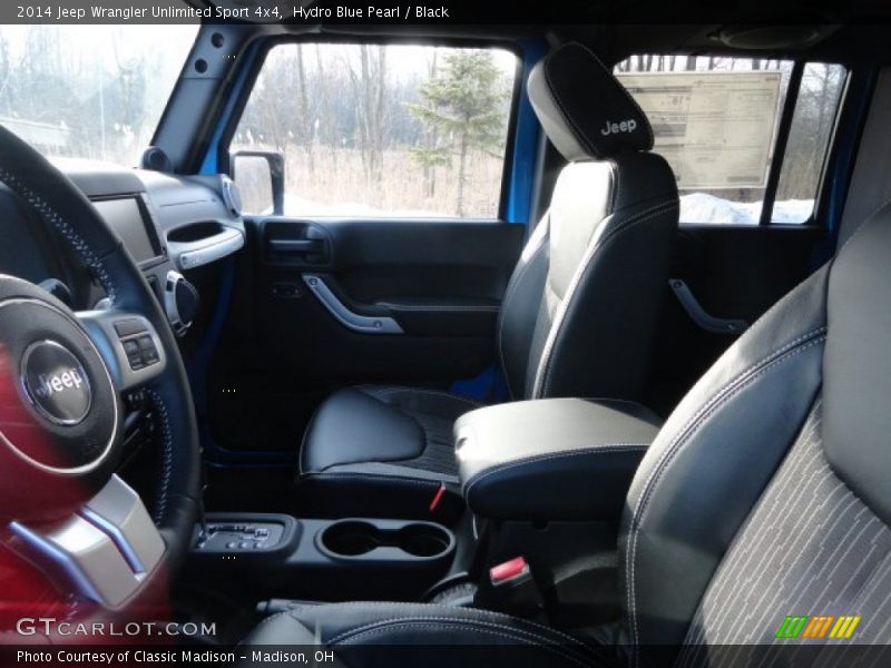 Hydro Blue Pearl / Black 2014 Jeep Wrangler Unlimited Sport 4x4