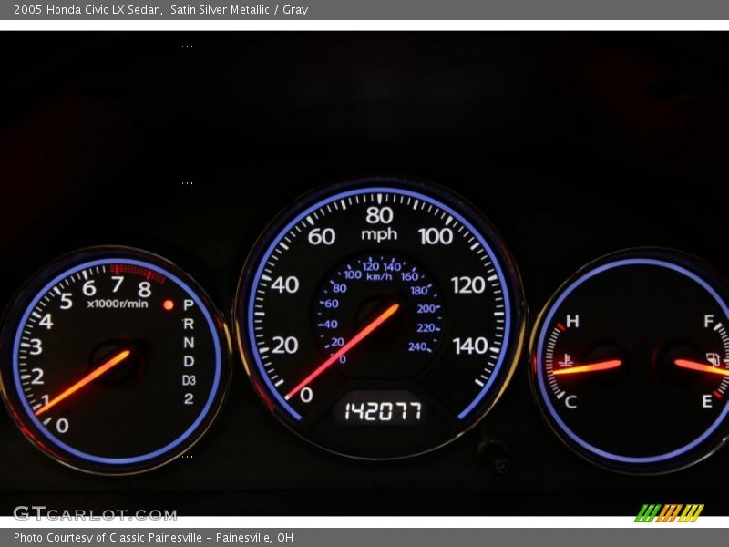 Satin Silver Metallic / Gray 2005 Honda Civic LX Sedan