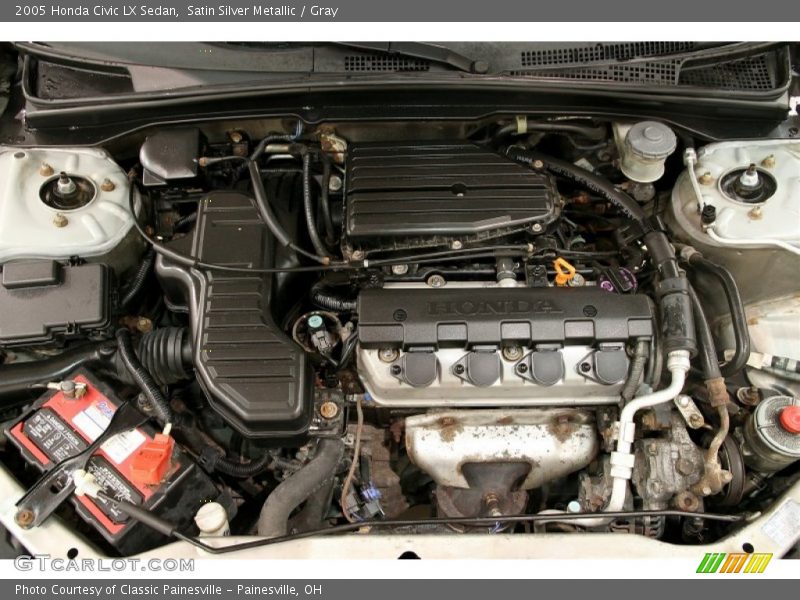 Satin Silver Metallic / Gray 2005 Honda Civic LX Sedan