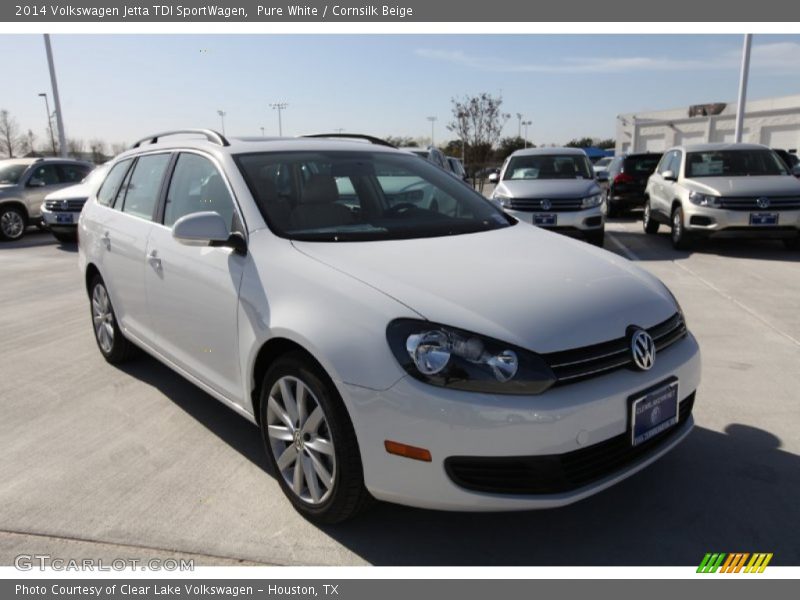 Pure White / Cornsilk Beige 2014 Volkswagen Jetta TDI SportWagen