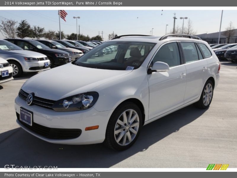 Pure White / Cornsilk Beige 2014 Volkswagen Jetta TDI SportWagen