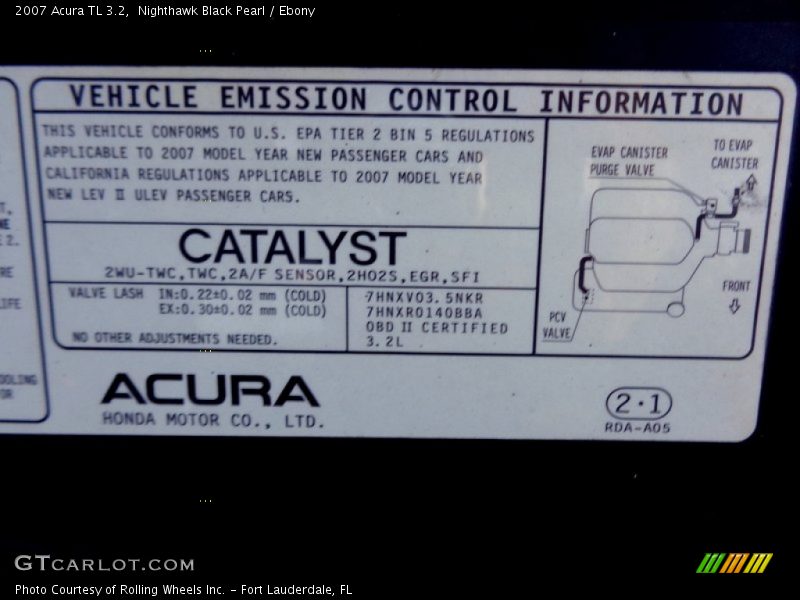 Nighthawk Black Pearl / Ebony 2007 Acura TL 3.2