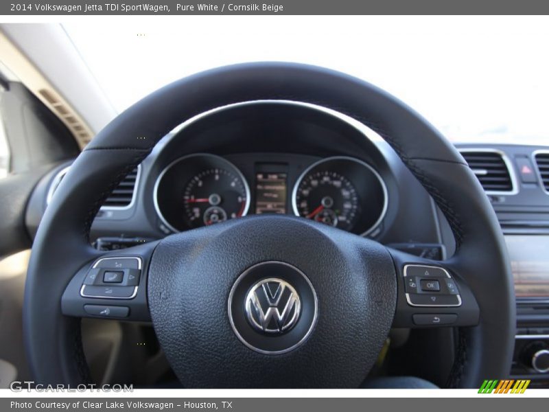 Pure White / Cornsilk Beige 2014 Volkswagen Jetta TDI SportWagen