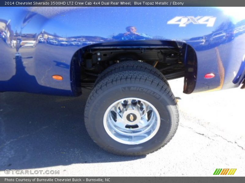 Blue Topaz Metallic / Ebony 2014 Chevrolet Silverado 3500HD LTZ Crew Cab 4x4 Dual Rear Wheel