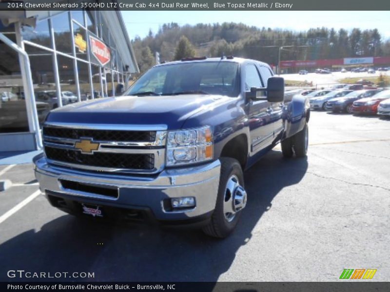 Blue Topaz Metallic / Ebony 2014 Chevrolet Silverado 3500HD LTZ Crew Cab 4x4 Dual Rear Wheel
