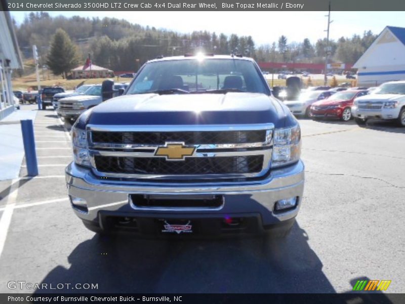 Blue Topaz Metallic / Ebony 2014 Chevrolet Silverado 3500HD LTZ Crew Cab 4x4 Dual Rear Wheel