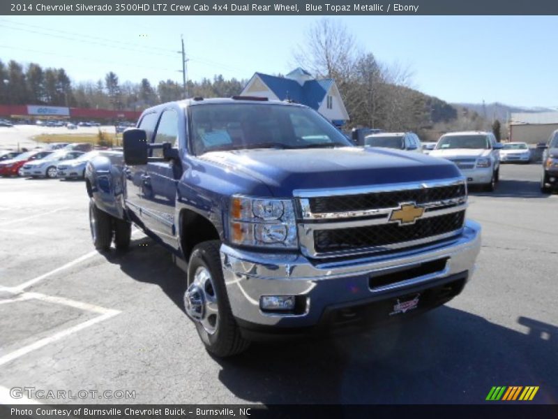Blue Topaz Metallic / Ebony 2014 Chevrolet Silverado 3500HD LTZ Crew Cab 4x4 Dual Rear Wheel