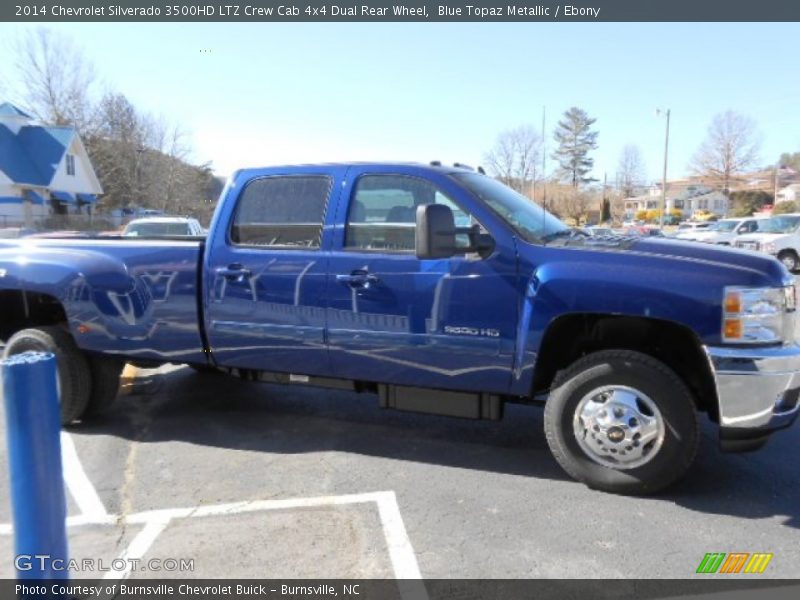 Blue Topaz Metallic / Ebony 2014 Chevrolet Silverado 3500HD LTZ Crew Cab 4x4 Dual Rear Wheel