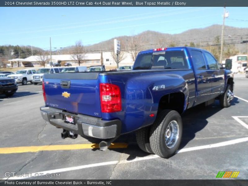 Blue Topaz Metallic / Ebony 2014 Chevrolet Silverado 3500HD LTZ Crew Cab 4x4 Dual Rear Wheel