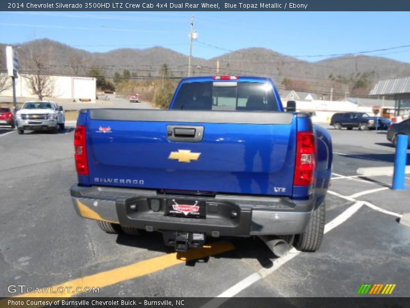 Blue Topaz Metallic / Ebony 2014 Chevrolet Silverado 3500HD LTZ Crew Cab 4x4 Dual Rear Wheel