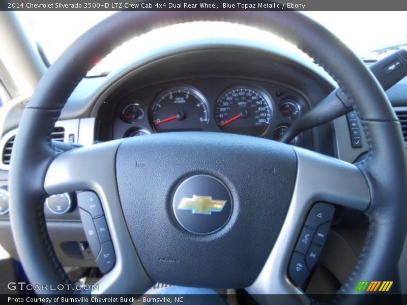 Blue Topaz Metallic / Ebony 2014 Chevrolet Silverado 3500HD LTZ Crew Cab 4x4 Dual Rear Wheel
