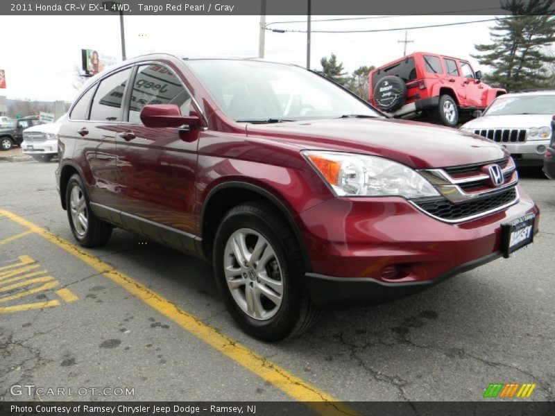 Tango Red Pearl / Gray 2011 Honda CR-V EX-L 4WD