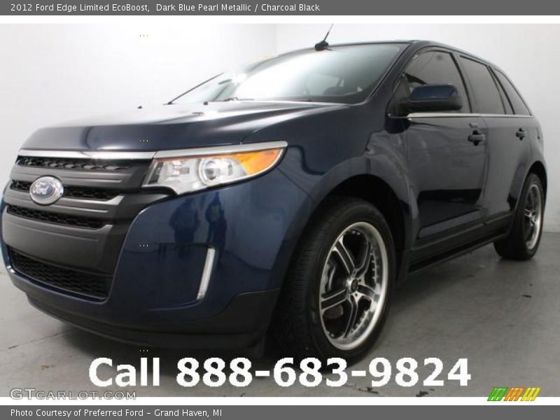 Dark Blue Pearl Metallic / Charcoal Black 2012 Ford Edge Limited EcoBoost