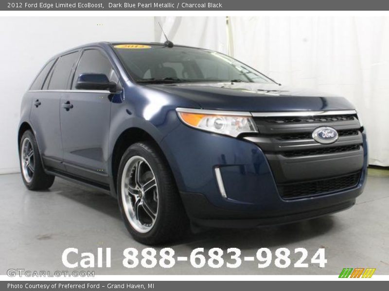Dark Blue Pearl Metallic / Charcoal Black 2012 Ford Edge Limited EcoBoost