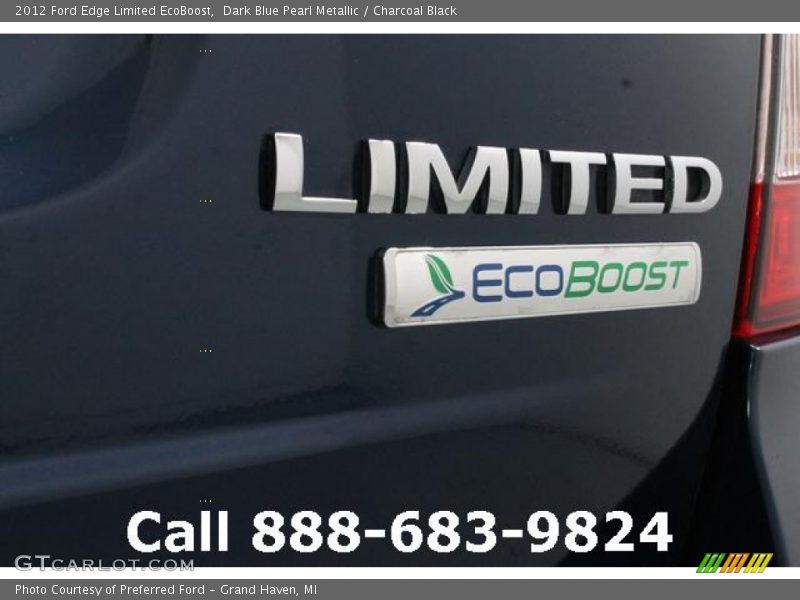 Dark Blue Pearl Metallic / Charcoal Black 2012 Ford Edge Limited EcoBoost