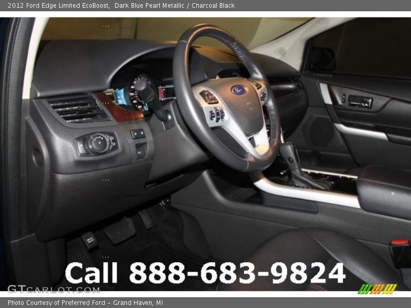 Dark Blue Pearl Metallic / Charcoal Black 2012 Ford Edge Limited EcoBoost