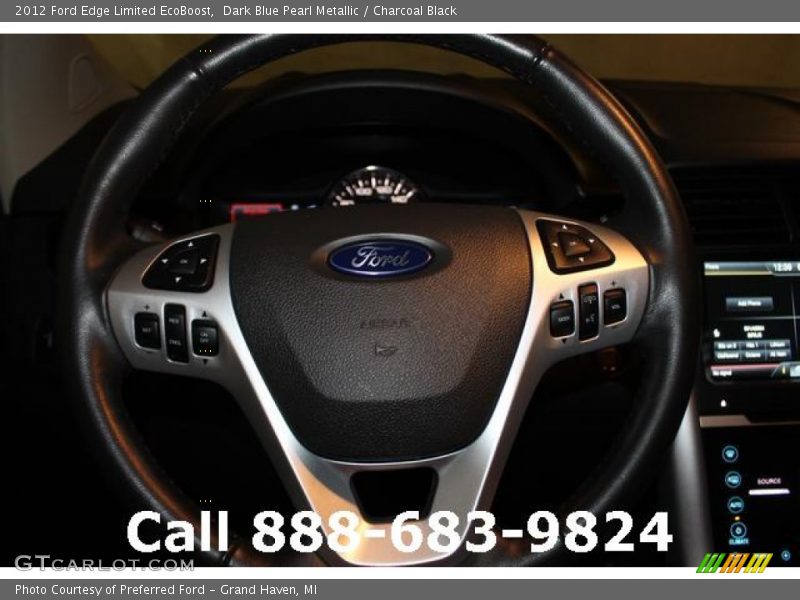 Dark Blue Pearl Metallic / Charcoal Black 2012 Ford Edge Limited EcoBoost