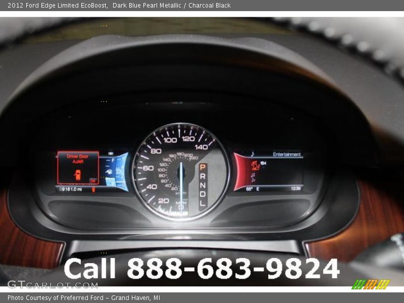 Dark Blue Pearl Metallic / Charcoal Black 2012 Ford Edge Limited EcoBoost