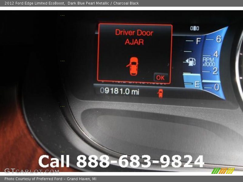 Dark Blue Pearl Metallic / Charcoal Black 2012 Ford Edge Limited EcoBoost