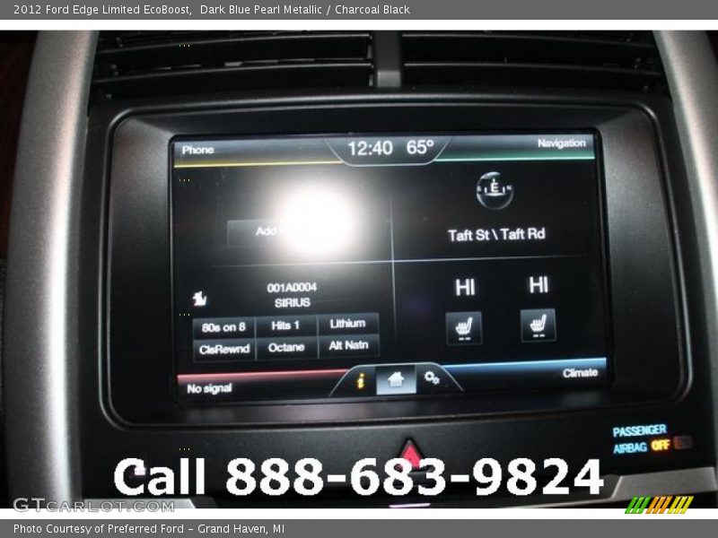 Dark Blue Pearl Metallic / Charcoal Black 2012 Ford Edge Limited EcoBoost