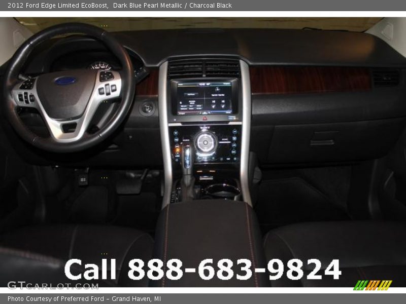 Dark Blue Pearl Metallic / Charcoal Black 2012 Ford Edge Limited EcoBoost