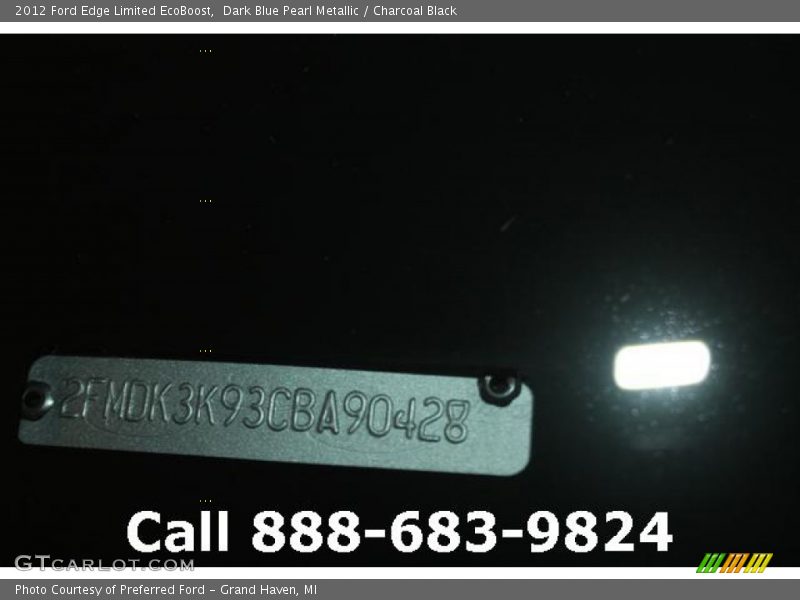 Dark Blue Pearl Metallic / Charcoal Black 2012 Ford Edge Limited EcoBoost