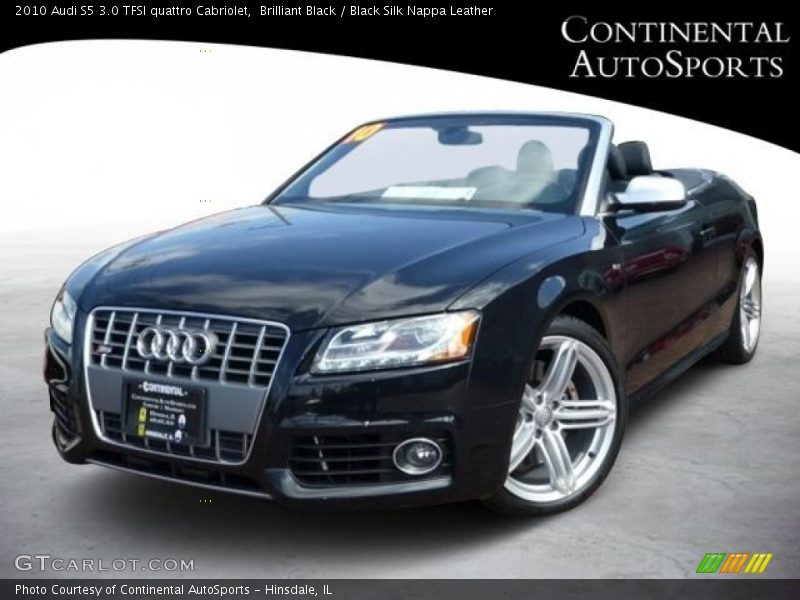 Brilliant Black / Black Silk Nappa Leather 2010 Audi S5 3.0 TFSI quattro Cabriolet