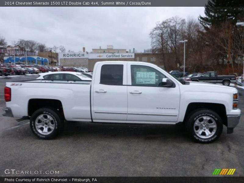 Summit White / Cocoa/Dune 2014 Chevrolet Silverado 1500 LTZ Double Cab 4x4