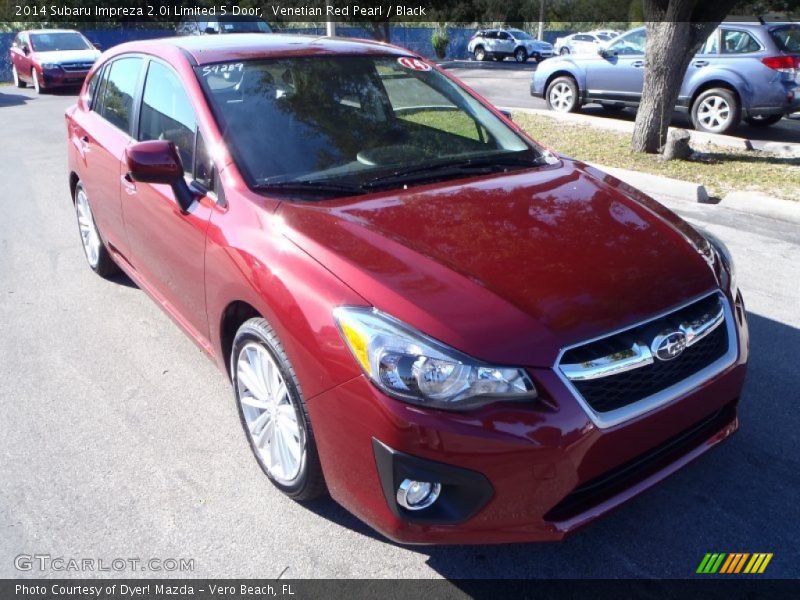 Venetian Red Pearl / Black 2014 Subaru Impreza 2.0i Limited 5 Door
