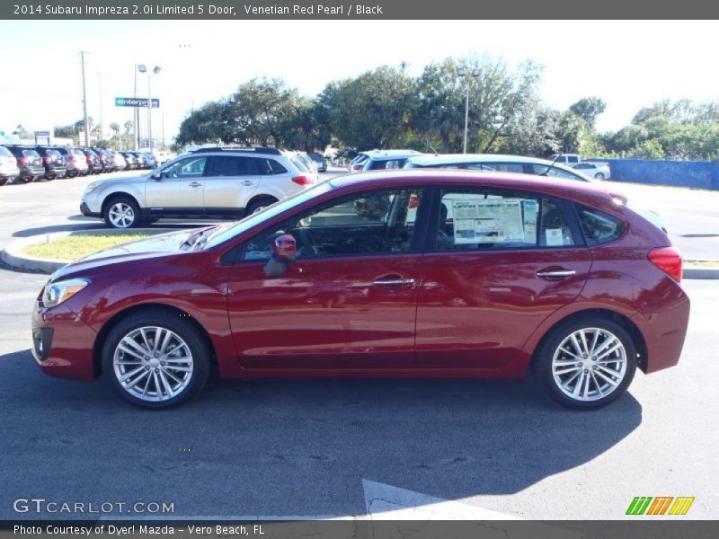 Venetian Red Pearl / Black 2014 Subaru Impreza 2.0i Limited 5 Door