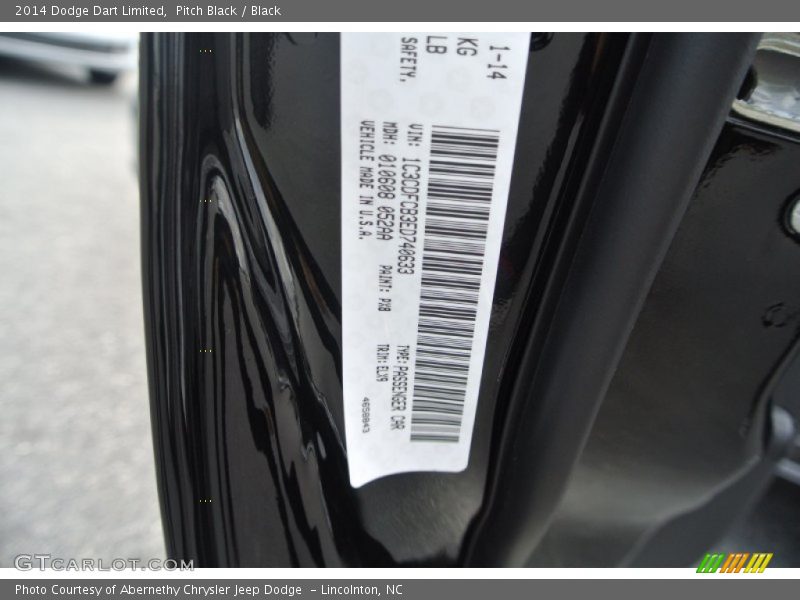 2014 Dart Limited Pitch Black Color Code PX8