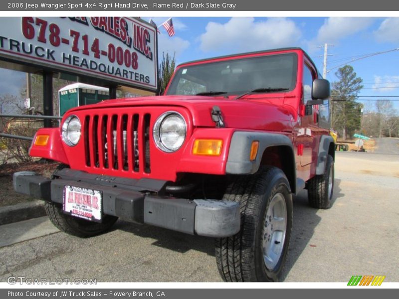 Flame Red / Dark Slate Gray 2006 Jeep Wrangler Sport 4x4 Right Hand Drive