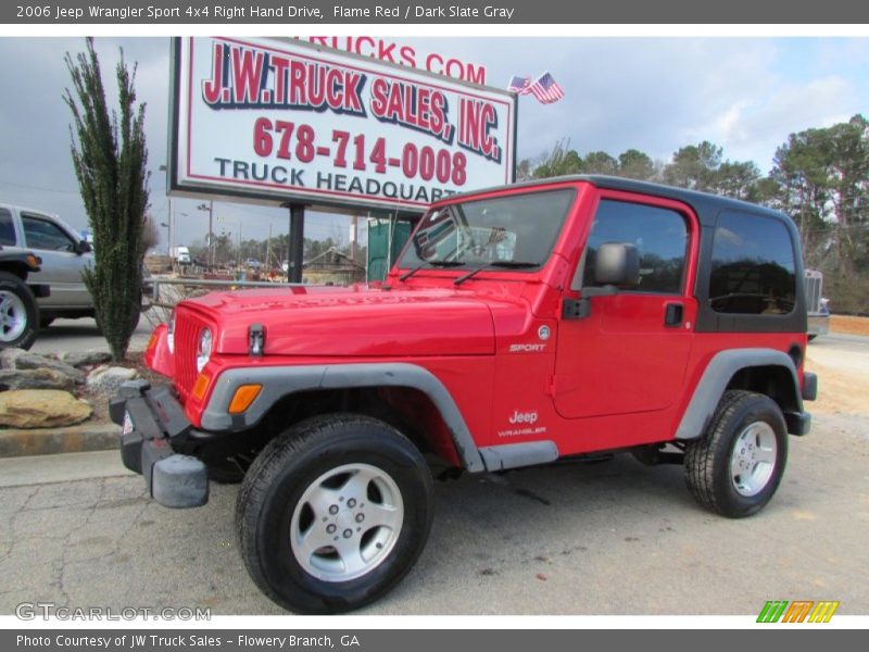 Flame Red / Dark Slate Gray 2006 Jeep Wrangler Sport 4x4 Right Hand Drive