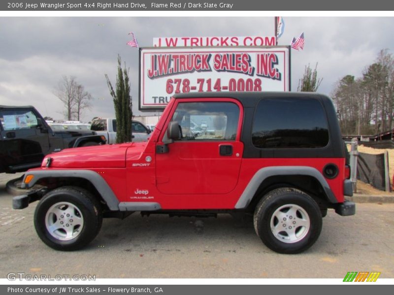 Flame Red / Dark Slate Gray 2006 Jeep Wrangler Sport 4x4 Right Hand Drive