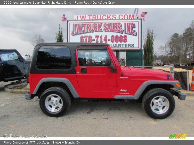 Flame Red / Dark Slate Gray 2006 Jeep Wrangler Sport 4x4 Right Hand Drive