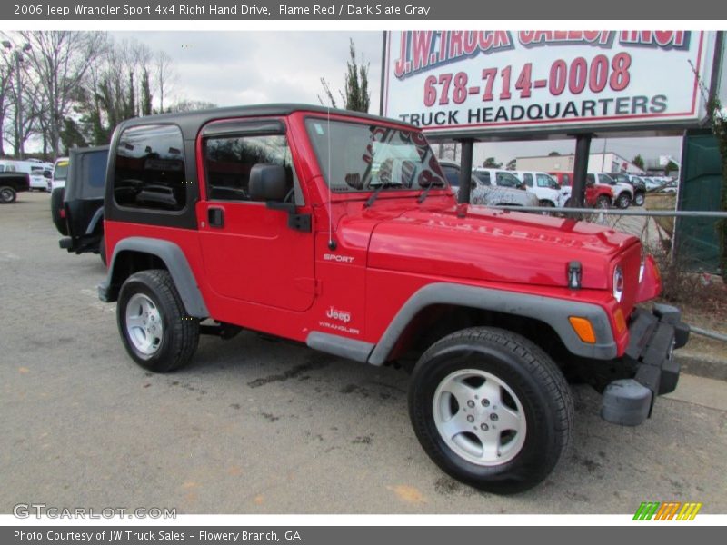 Flame Red / Dark Slate Gray 2006 Jeep Wrangler Sport 4x4 Right Hand Drive