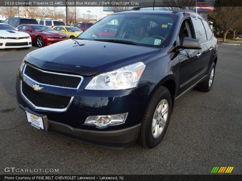 Dark Blue Metallic / Dark Gray/Light Gray 2010 Chevrolet Traverse LS AWD