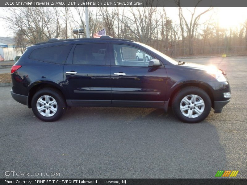 Dark Blue Metallic / Dark Gray/Light Gray 2010 Chevrolet Traverse LS AWD