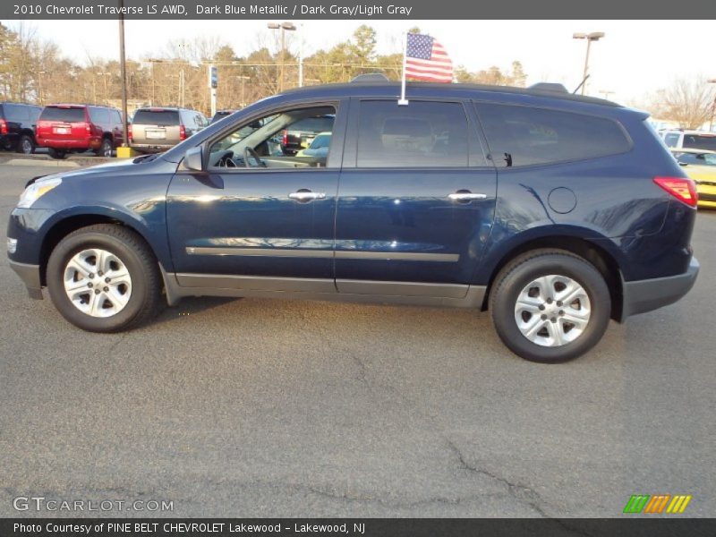 Dark Blue Metallic / Dark Gray/Light Gray 2010 Chevrolet Traverse LS AWD