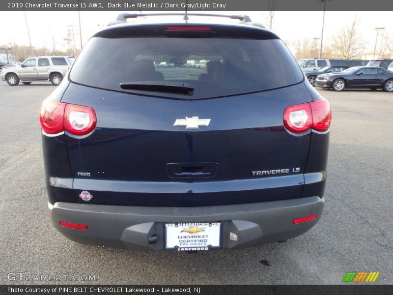 Dark Blue Metallic / Dark Gray/Light Gray 2010 Chevrolet Traverse LS AWD