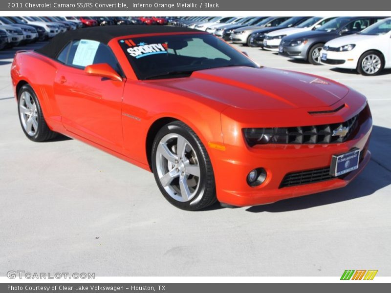 Inferno Orange Metallic / Black 2011 Chevrolet Camaro SS/RS Convertible